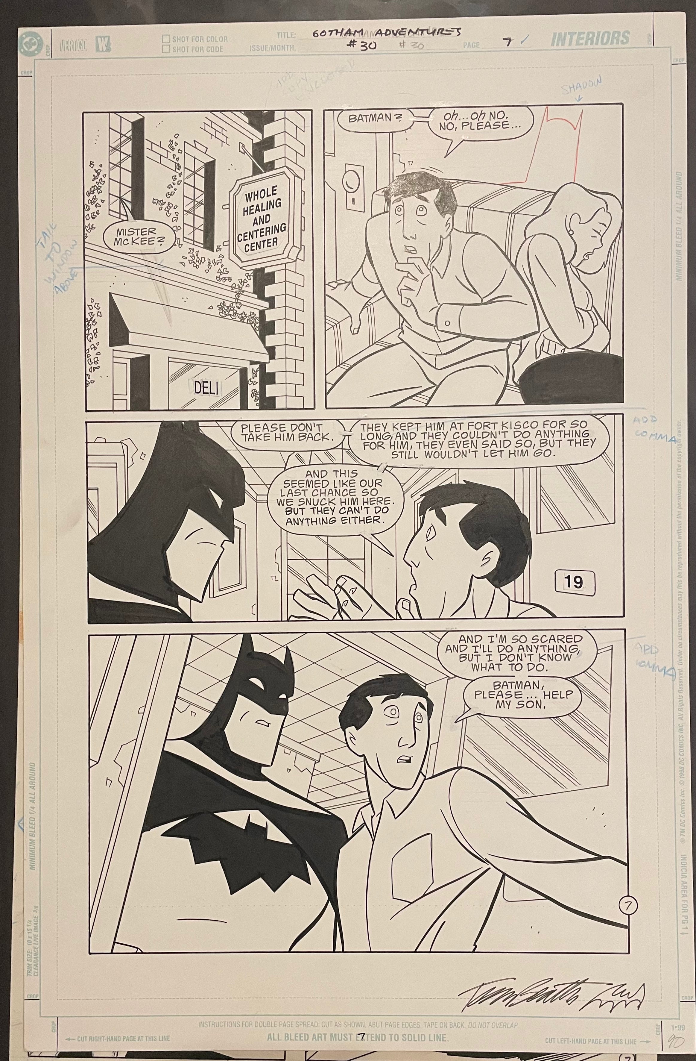 Gotham Adventures 30, page 7  original pencils and inks
