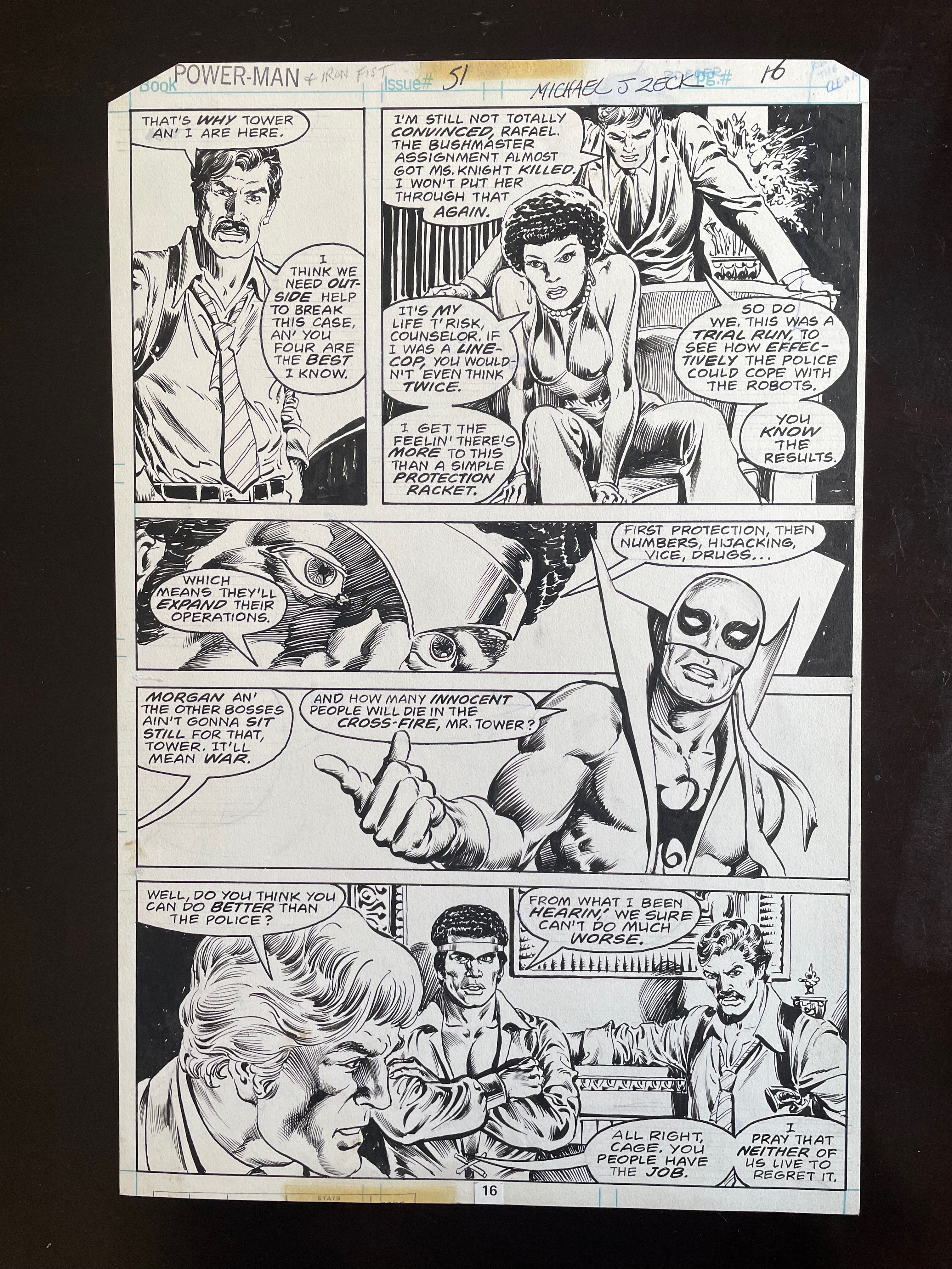 Power Man and Iron Fist #51 page 16 Original Art by Mike Zeck
